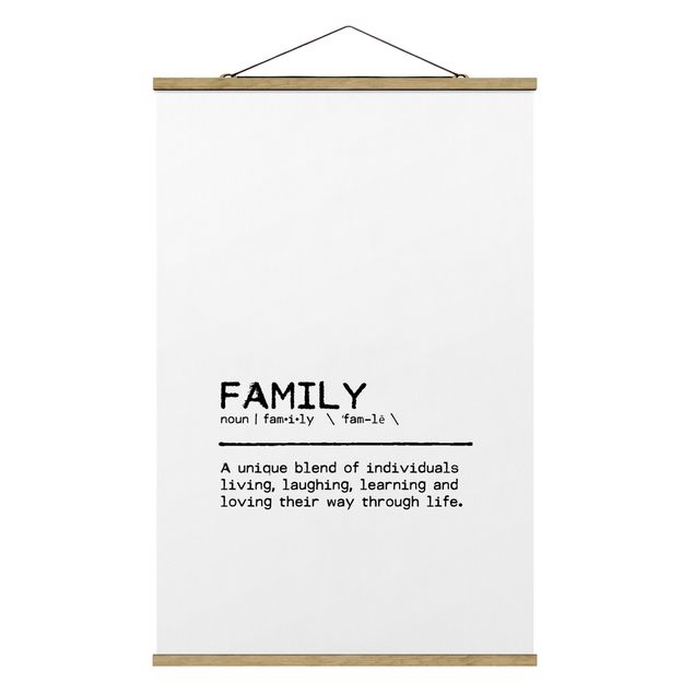 Fabric print with poster hangers - Definition Family Unique - Portrait format 2:3
