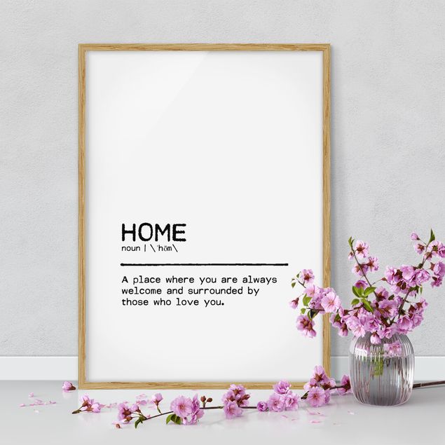 Framed poster - Definition Home Welcome
