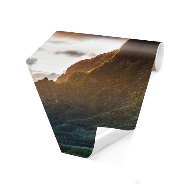 Self-adhesive hexagonal pattern wallpaper - The Mountain