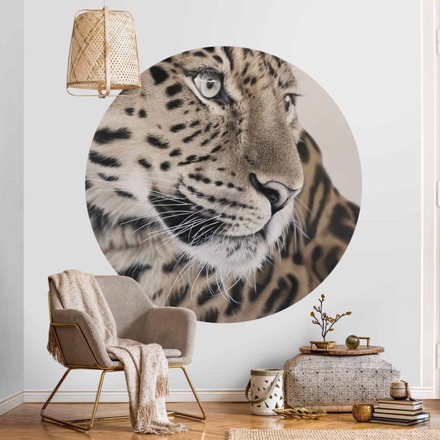 Self-adhesive round wallpaper - The Leopard