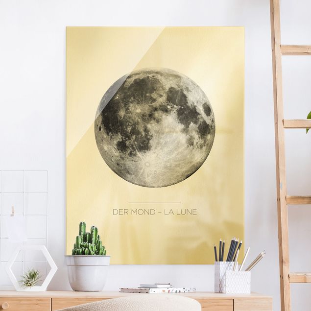 Glas Magnettafel The Moon - La Lune