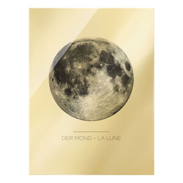 Glass print - The Moon - La Lune - Portrait format