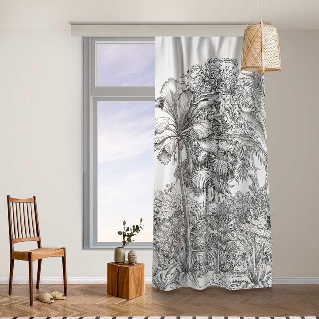 custom curtain Detailed Drawing Of Jungle