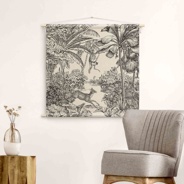 tapestry wall hanging Detailed Drawing Of Jungle