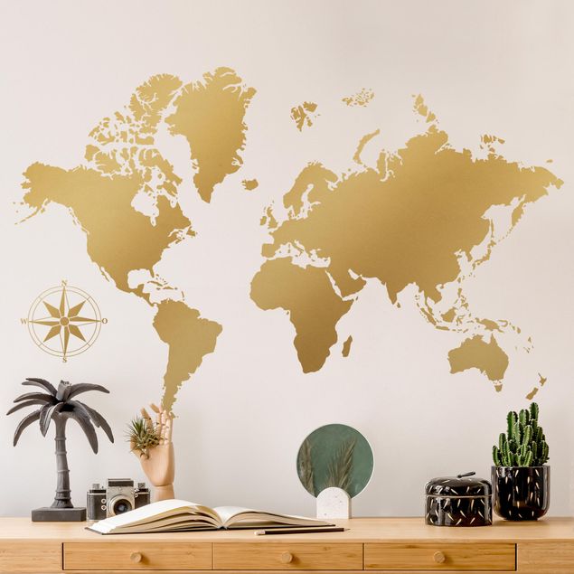 Wall sticker - Detailed World Map