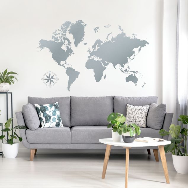 Wall stickers Detailed World Map
