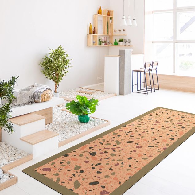 Colourful rugs Detailed Terrazzo Pattern Agrigento With Frame