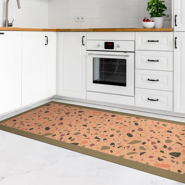 Modern rugs Detailed Terrazzo Pattern Agrigento With Frame