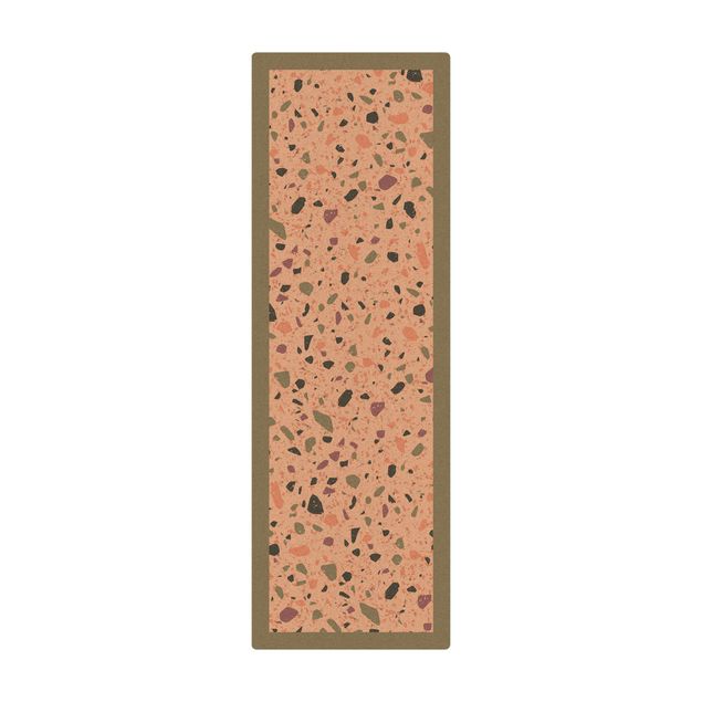 Cork mat - Detailed Terrazzo Pattern Agrigento With Frame - Portrait format 1:3