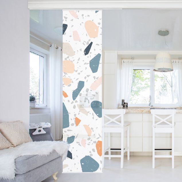 Sliding curtain set - Abstract Quarry Pastel Pattern - Panel