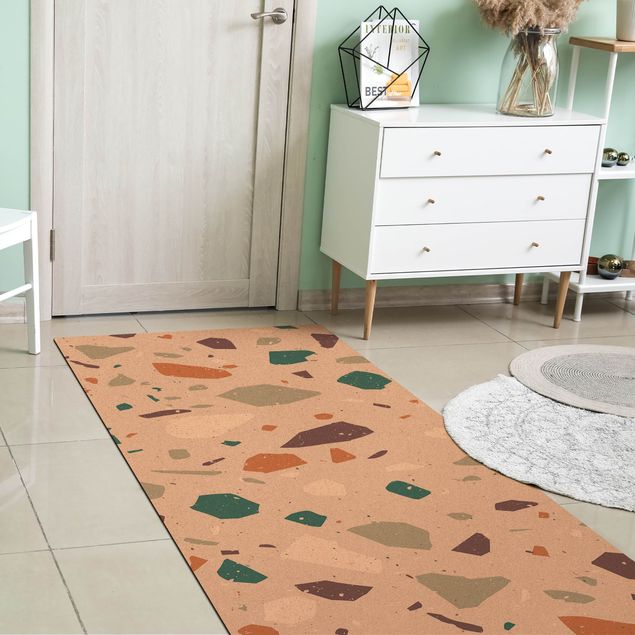 Green rugs Detailed Terrazzo Pattern Grosseto