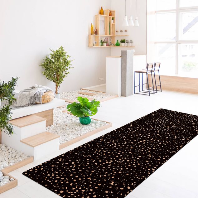 Black and white rugs Detailed Terrazzo Pattern Palermo