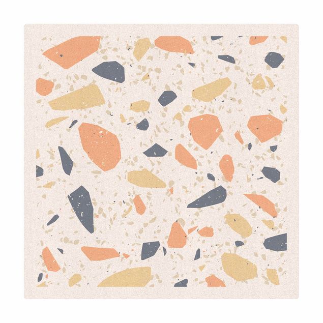 Cork mat - Detailed Terrazzo Pattern Siena With Frame - Square 1:1