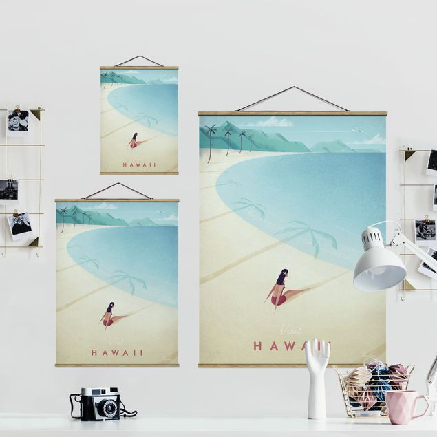 Fabric print with poster hangers - Travel Poster - Hawaii