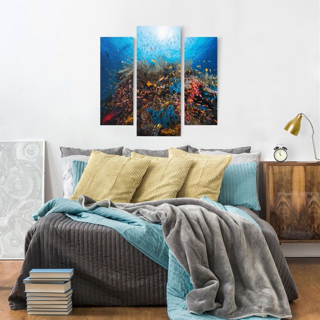 Print on canvas 3 parts - Lagoon Underwater