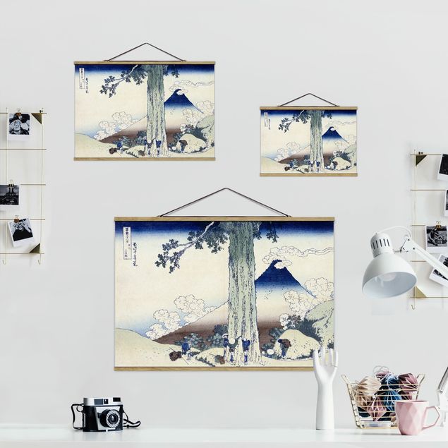 Fabric print with poster hangers - Katsushika Hokusai - Mishima Pass In Kai Province
