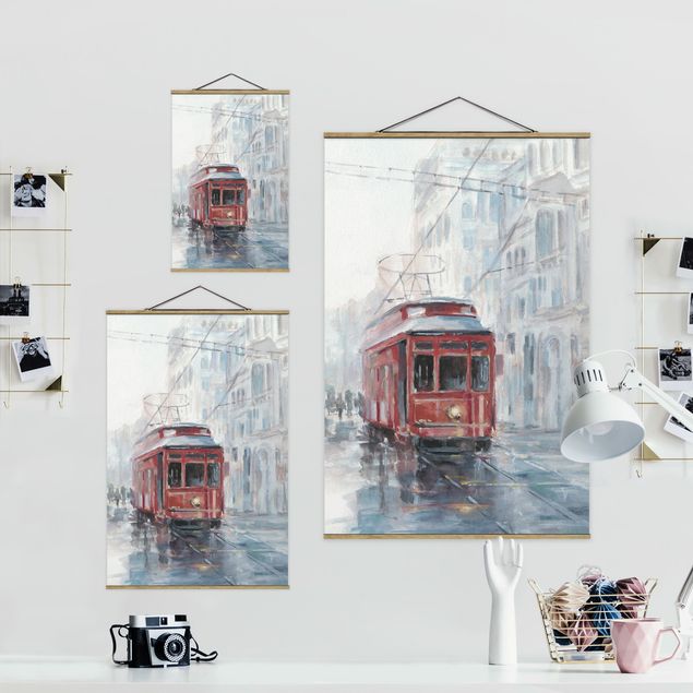 Fabric print with poster hangers - Tram Study II