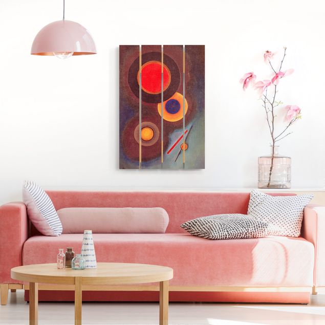 Print on wood - Wassily Kandinsky - Circles And Lines