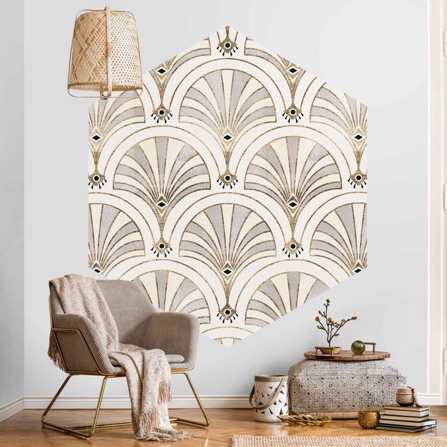 Self-adhesive hexagonal pattern wallpaper - The Golden Twenties II