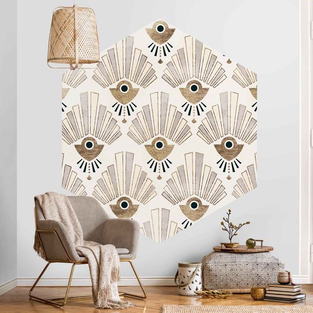 Self-adhesive hexagonal pattern wallpaper - The Golden Twenties III