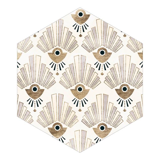 Self-adhesive hexagonal pattern wallpaper - The Golden Twenties III