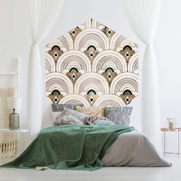 Self-adhesive hexagonal pattern wallpaper - The Golden Twenties IV