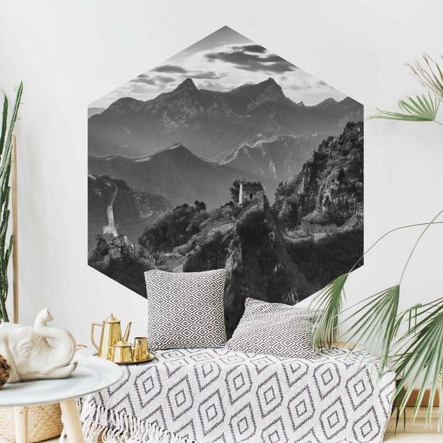 Self-adhesive hexagonal pattern wallpaper - The Great Chinese Wall II