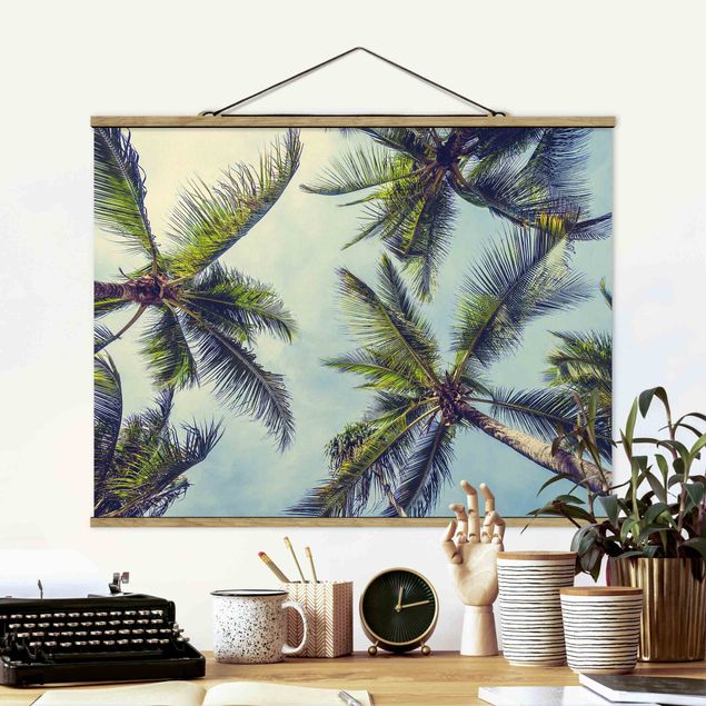 Fabric print with poster hangers - The Palm Trees - Landscape format 4:3