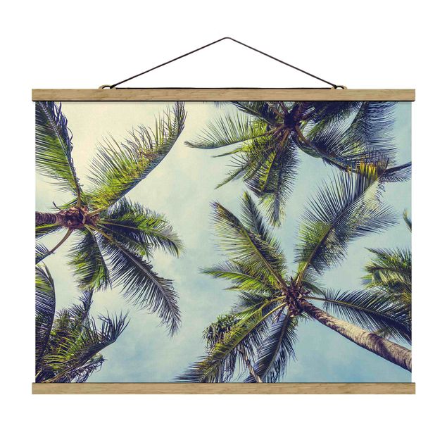 Fabric print with poster hangers - The Palm Trees - Landscape format 4:3