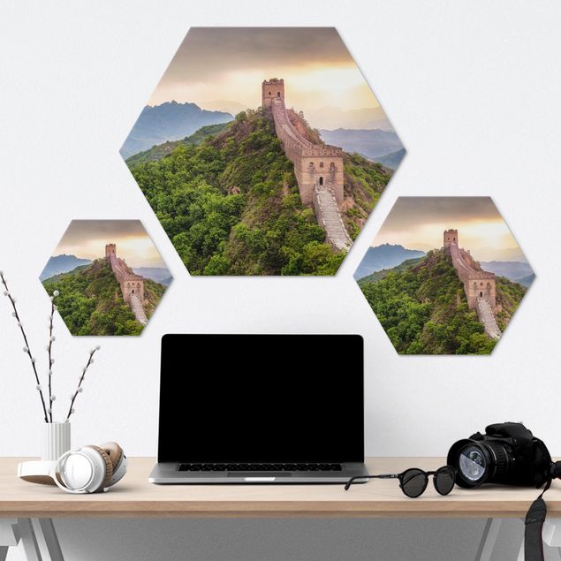 Alu-Dibond hexagon - The Infinite Wall Of China