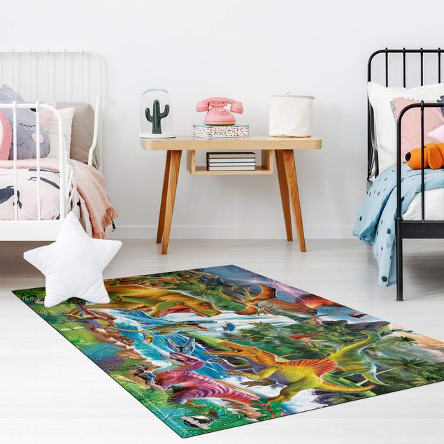 Colourful rugs Dinosaurs In A Prehistoric Storm
