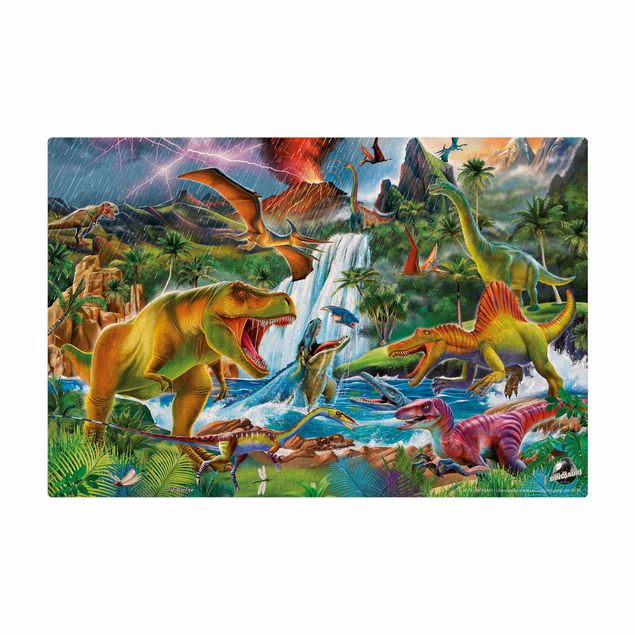 Cork mat - Dinosaurs In A Prehistoric Storm - Landscape format 3:2