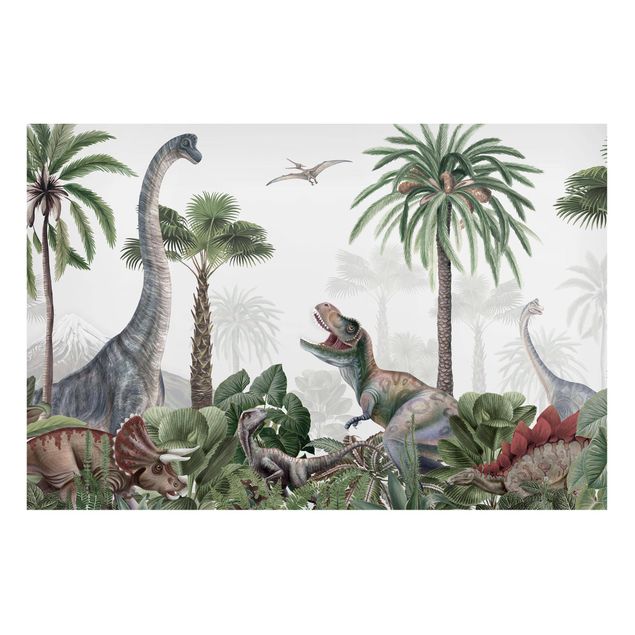 Magnetic memo board - Dinosaur giants in the jungle