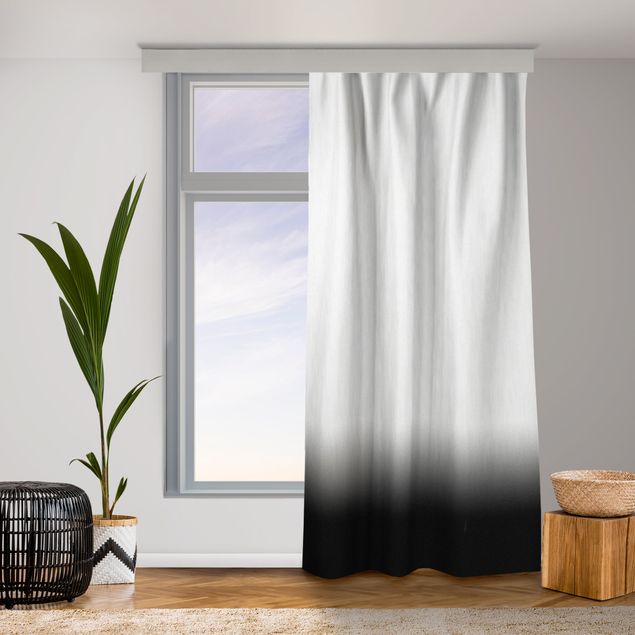 bespoke curtains Dip Dye Deep Black