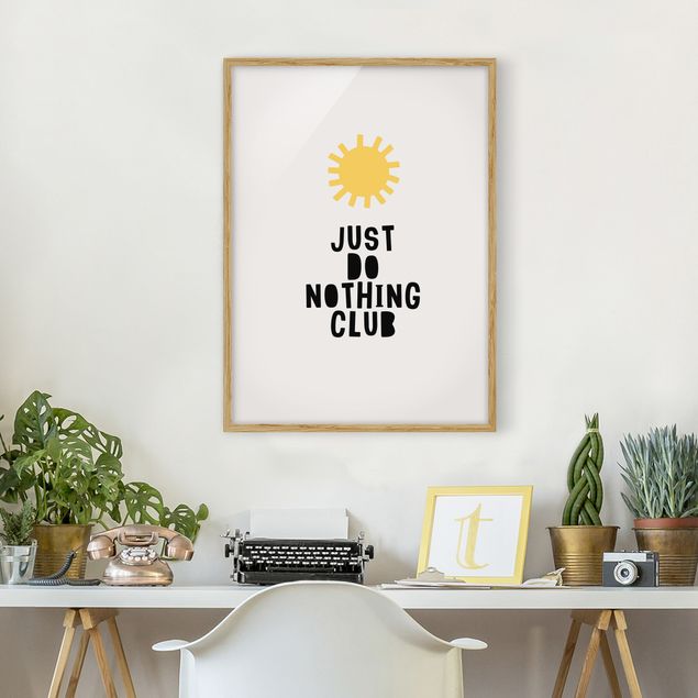 Framed poster - Do Nothing Club Yellow