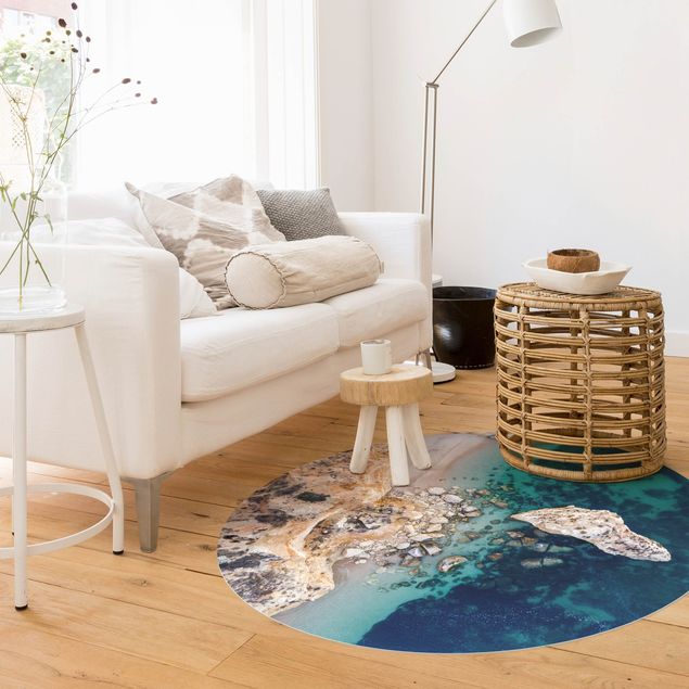 contemporary rugs Top View Coast Landscape
