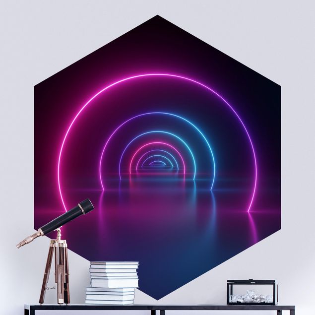 Wallpapers Three-Dimensional Neon Arches
