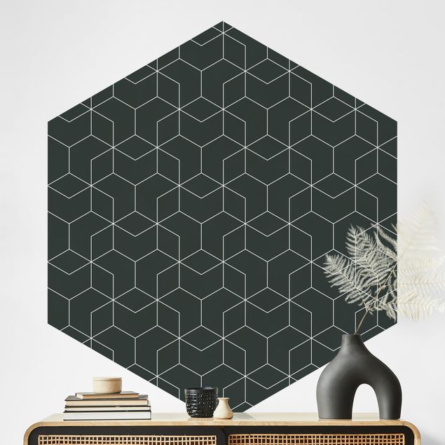 Hexagonal wallpapers Three-Dimensional Cube Pattern