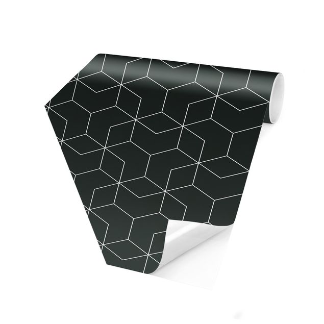 Self-adhesive hexagonal pattern wallpaper - Three-Dimensional Cube Pattern
