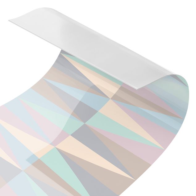 Kitchen wall cladding - Triangles In Pastel Colours