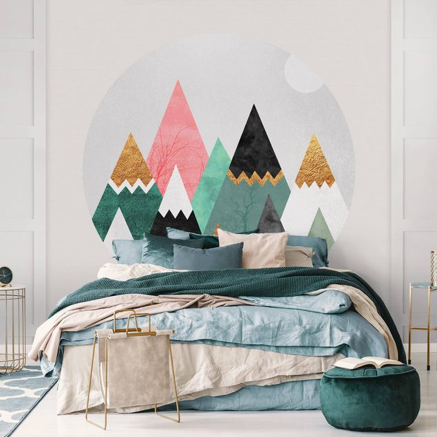 Wallpapers Triangular Mountains With Gold Tips