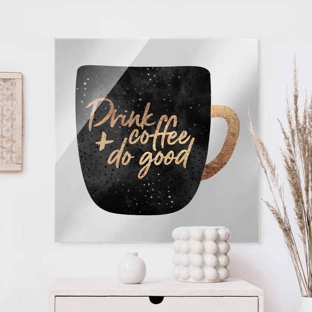 Glas Magnetboard Drink Coffee, Do Good - Black
