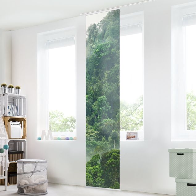 Sliding panel curtains set - Jungle In The Fog