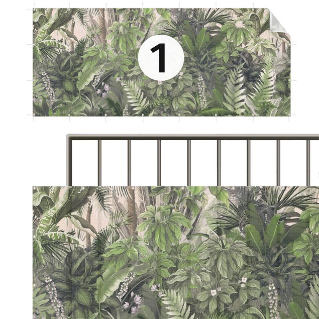 Privacy screen mat Jungle Plants In Green