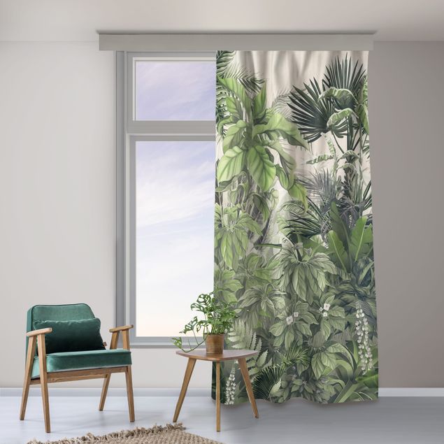 made to measure curtains Jungle Plants In Green