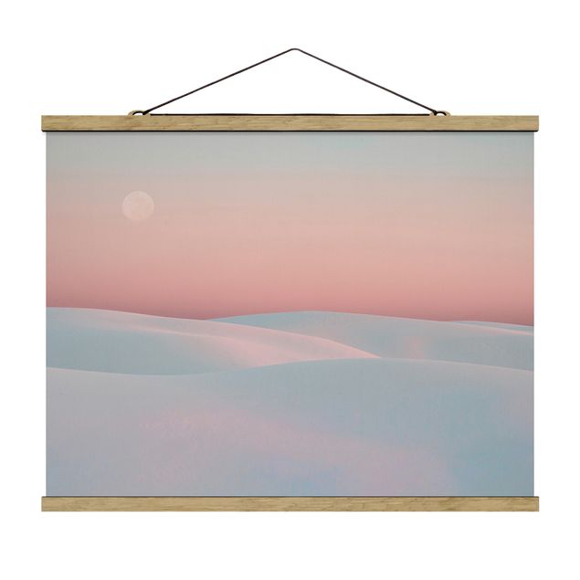 Fabric print with poster hangers - Dunes In The Moonlight - Landscape format 4:3
