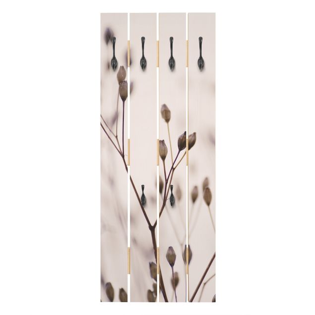 Wooden coat rack - Dark Buds On Wild Flower Twig