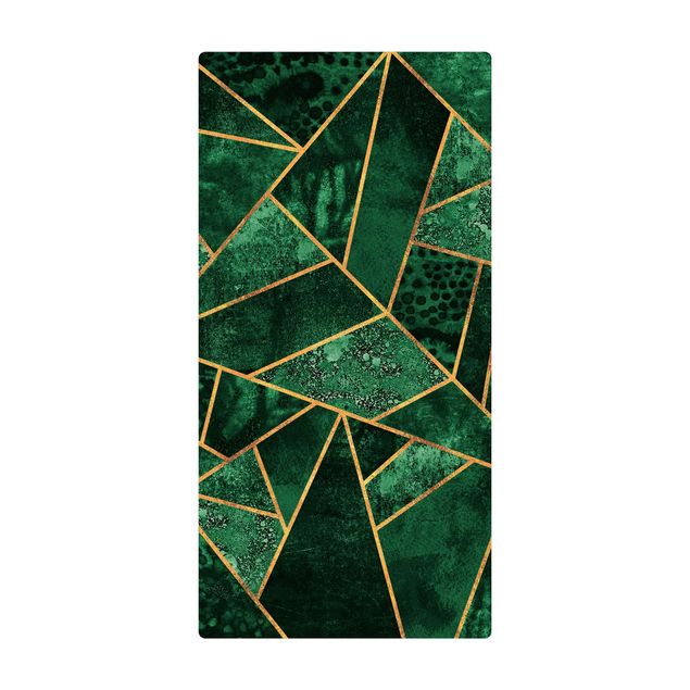 large floor mat Dark Emerald With Gold