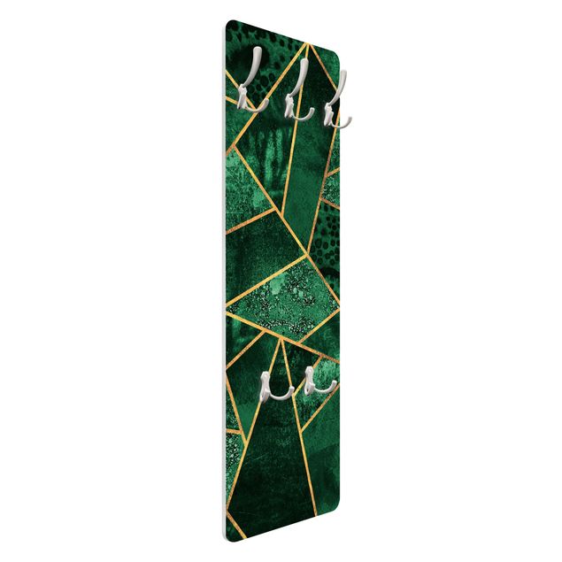 Coat rack modern - Dark Emerald With Gold