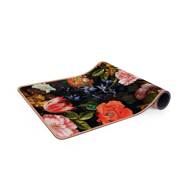 Yoga mat - Dark Flower Bouquet